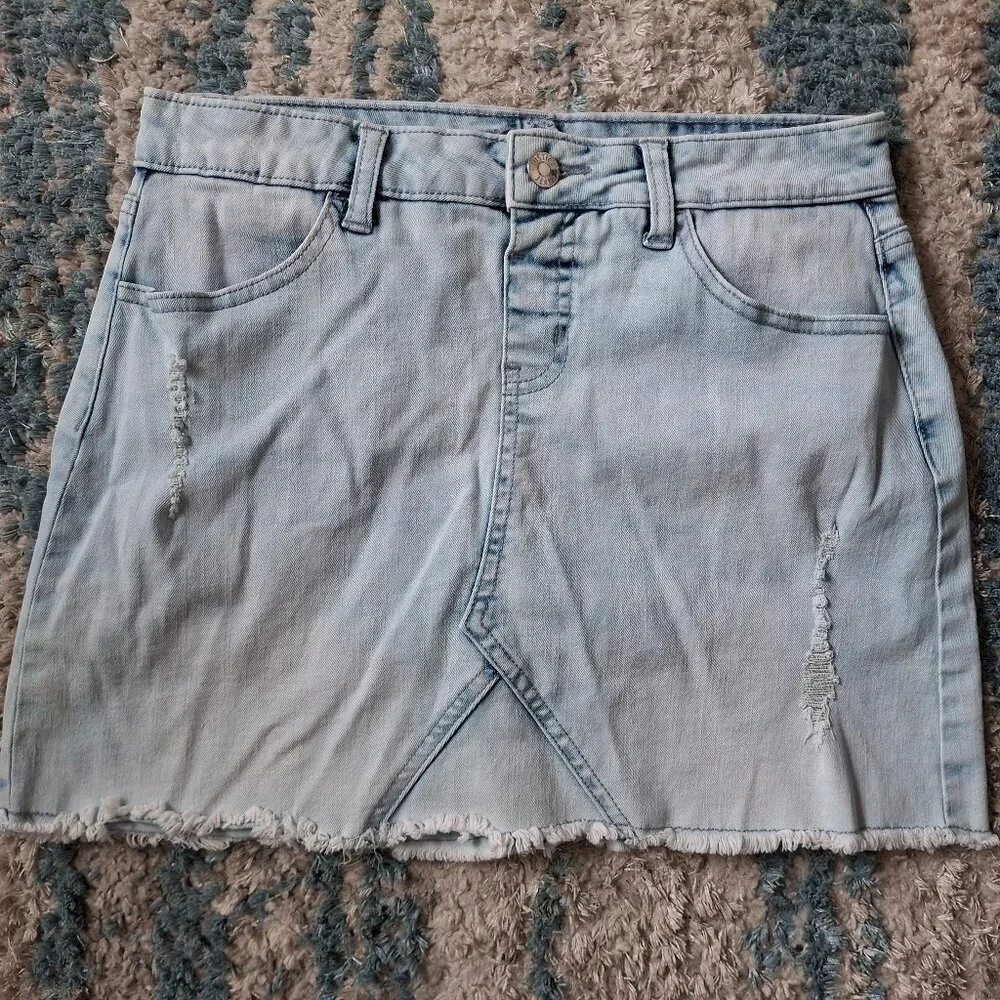 Justice Acid Wash Denim Skort sz 18 EUC
